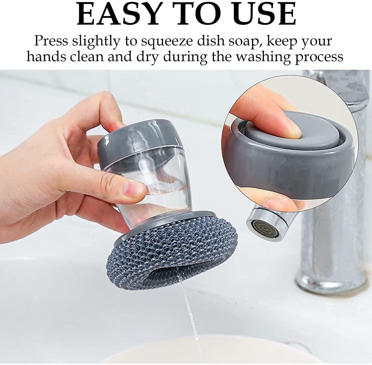 Soap Scrub Dispenser Brush Squeeze Suds