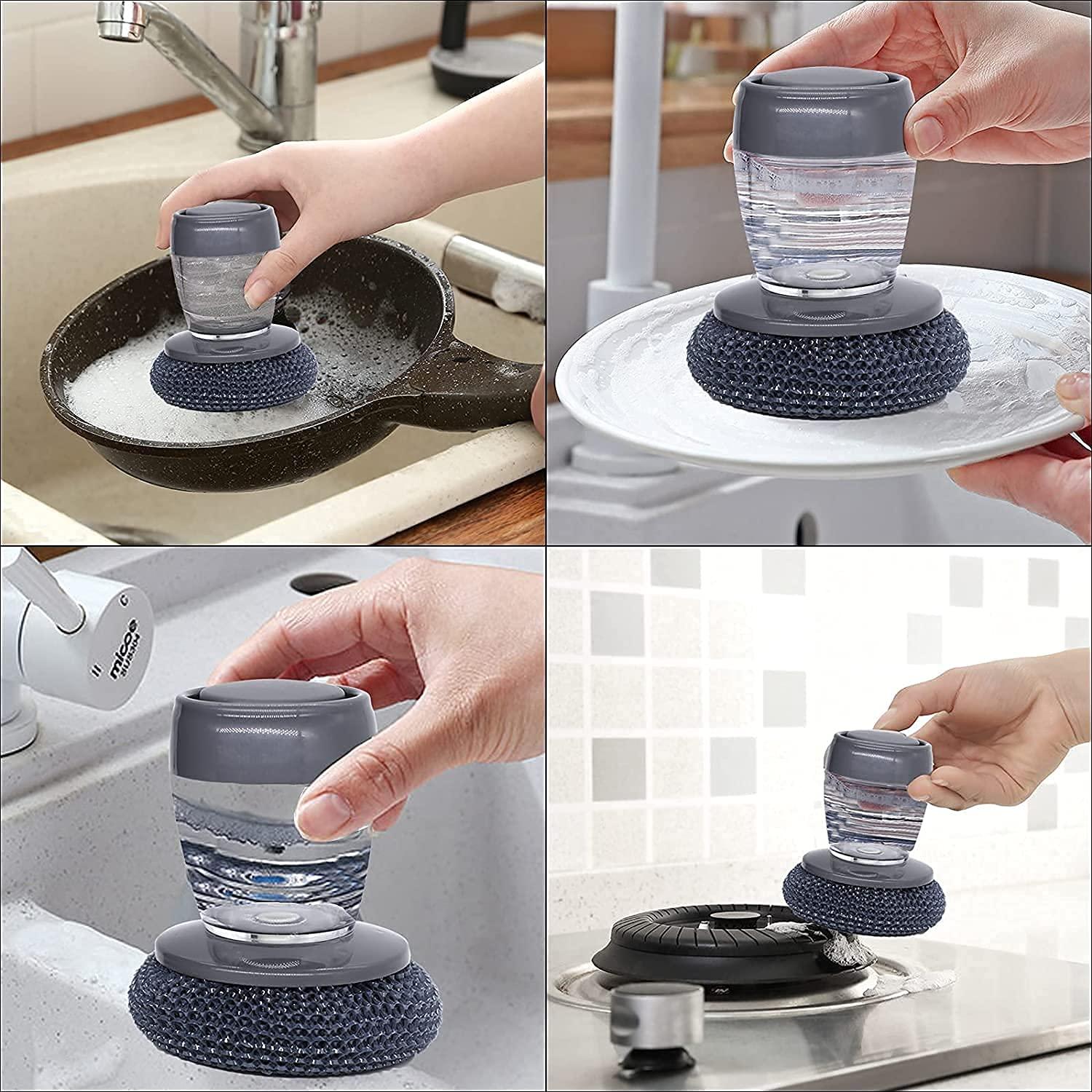 Soap Scrub Dispenser Brush Squeeze Suds