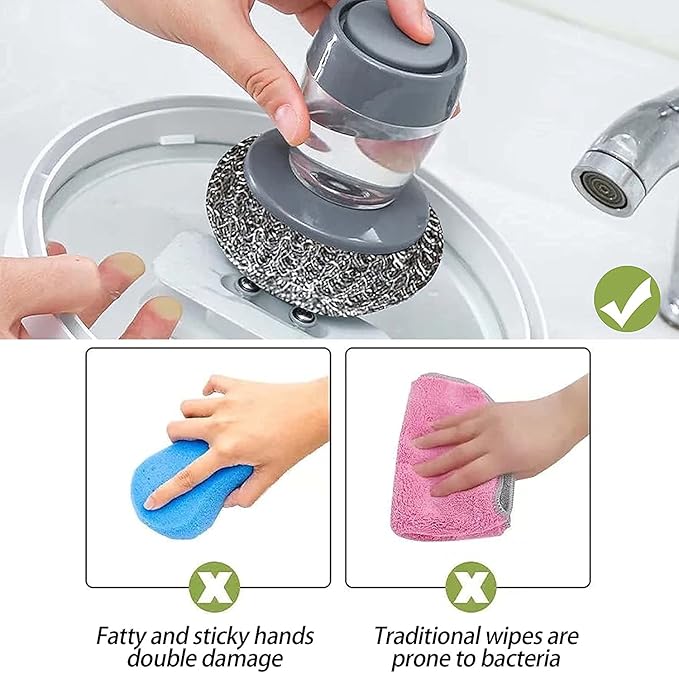 Soap Scrub Dispenser Brush Squeeze Suds